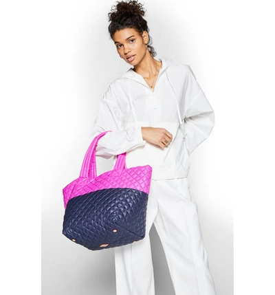 Shop Mz Wallace Medium Metro Quilted Nylon Tote In Dawn And Punch Color Block