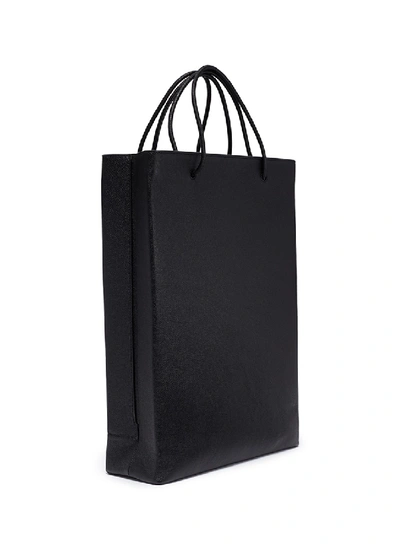 Shop Balenciaga 'north-south' Logo Print Medium Leather Shopping Bag