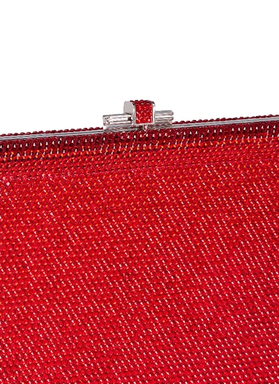 Shop Judith Leiber Slide Lock Crystal Pavé Minaudière In Red