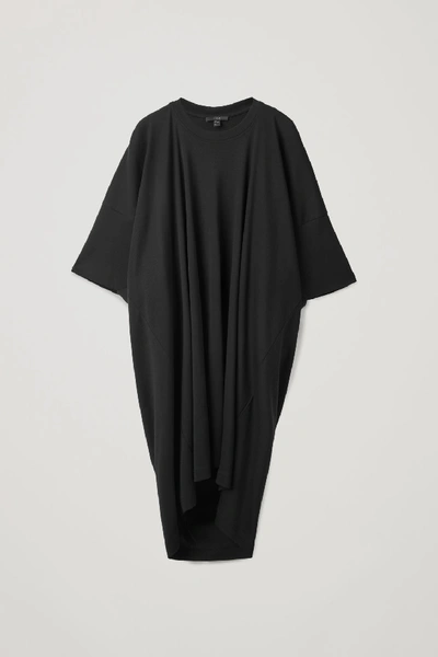 Shop Cos Oversized Jersey T-shirt Dress In Black