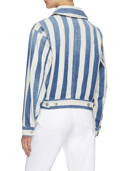 Shop Current Elliott 'the Sammy' Stripe Folded Shoulder Denim Jacket