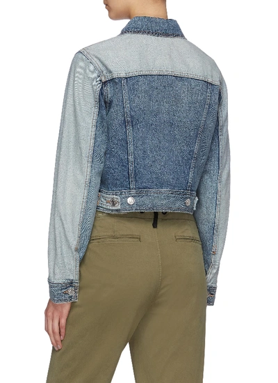 Shop Current Elliott 'the Reversed' Patchwork Corset Cropped Denim Jacket