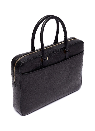 Shop Thom Browne Stripe Leather Business Bag