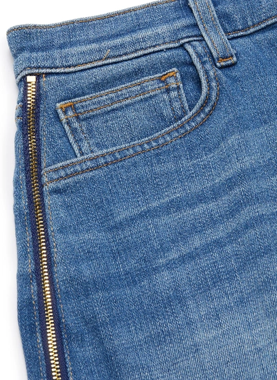 Shop L Agence 'ryland' Zip Outseam Raw Cuff Denim Shorts