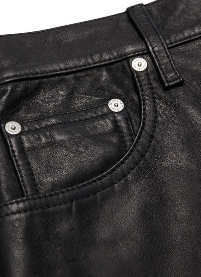 Shop Helmut Lang 'femme Hi' Leather Mini Skirt
