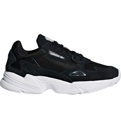 Shop Adidas Originals Falcon Sneaker In Core Black/ Core Black/ White