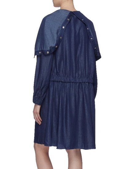Shop Tibi Flap Pocket Snap Button Hooded Tencel Anorak Dress