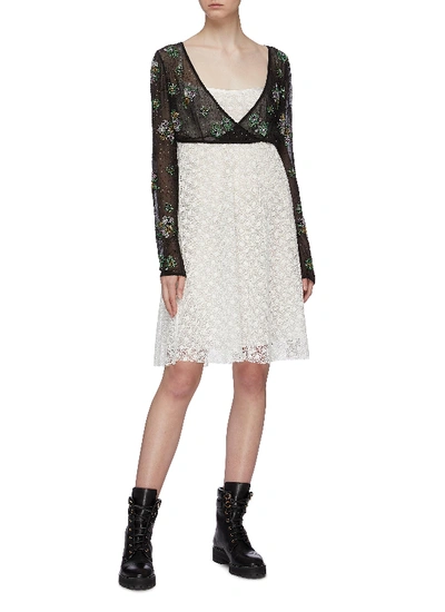 Shop Marc Jacobs Geometric Crochet Lace Empire Waist Slip Dress