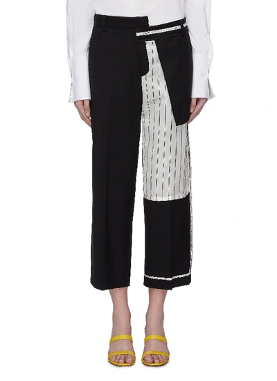 Shop Monse Pinstripe Panel Staggered Inside-out Wool Suiting Pants