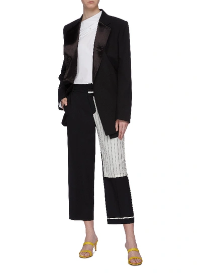 Shop Monse Pinstripe Panel Staggered Inside-out Wool Suiting Pants