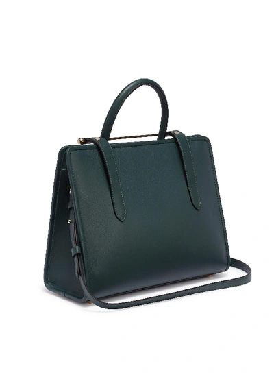 Shop Strathberry 'the  Midi' Leather Tote In Green