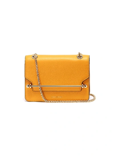 Shop Strathberry 'east/west Mini' Leather Crossbody Bag In Blossom Yellow