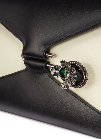 Shop Alexander Mcqueen 'pin' Butterfly Swarovski Crystal Colourblock Leather Crossbody Bag