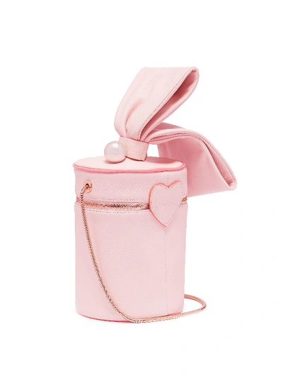 Shop Sophia Webster 'bonnie' Faux Pearl Leather Crossbody Bucket Bag In Pink