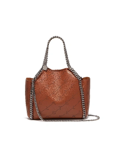 Shop Stella Mccartney 'falabella' Reversible Perforated Logo Mini Chain Tote