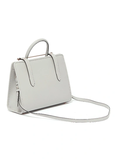 Shop Strathberry 'the  Midi' Leather Tote In Grey