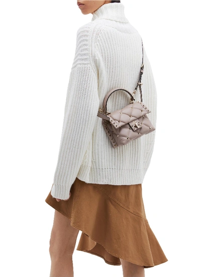 Shop Valentino 'candystud' Mini Quilted Leather Shoulder Bag