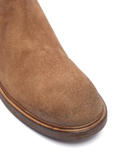 Shop Marsèll Concrete-effect Heel Distressed Suede Chelsea Boots In Rovere