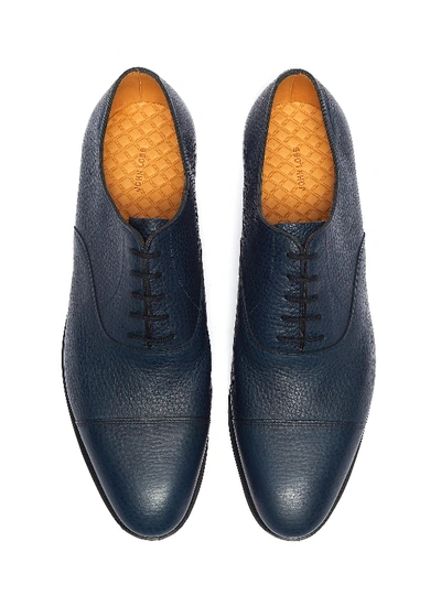 Shop John Lobb 'city Ii' Grainy Leather Oxfords In Blue