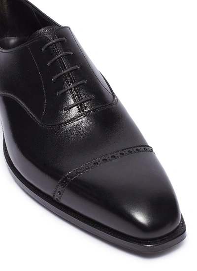 Shop George Cleverley 'charles' Leather Oxfords In Black