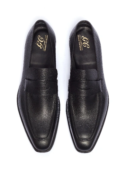 Shop George Cleverley 'george' Scotch Grain Leather Penny Loafers In Black