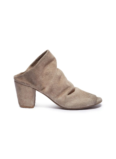 Shop Marsèll 'coltello' Distressed Suede Mules In Fanghetto