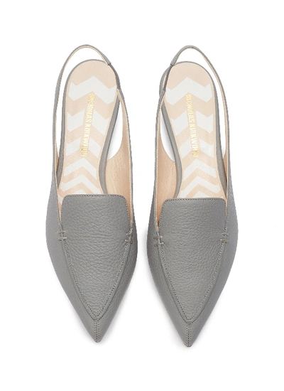 Shop Nicholas Kirkwood 'beya' Leather Slingback Loafers In Grey