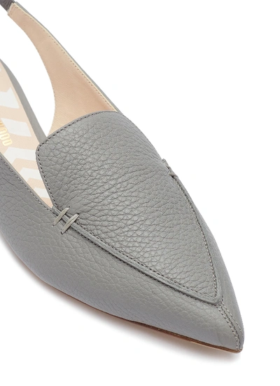 Shop Nicholas Kirkwood 'beya' Leather Slingback Loafers In Grey