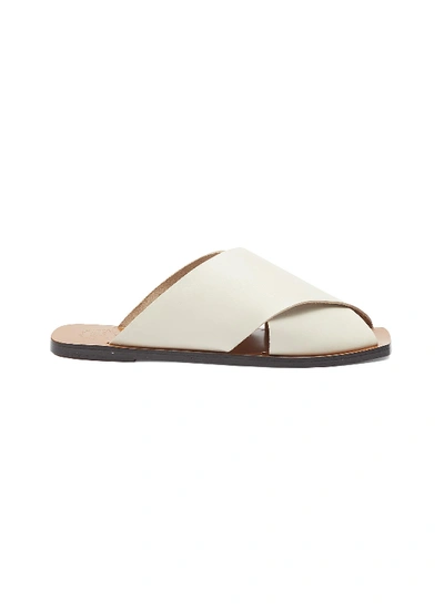 Shop Atp Atelier 'alicia' Cross Band Leather Slide Sandals