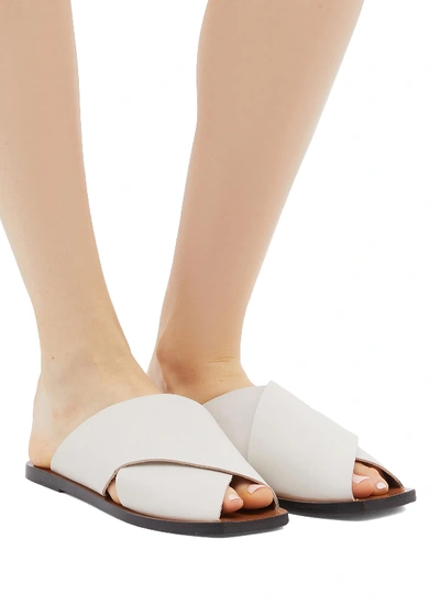 Shop Atp Atelier 'alicia' Cross Band Leather Slide Sandals