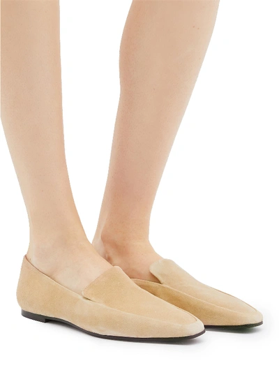 Shop The Row 'minimal' Suede Loafers In Beige