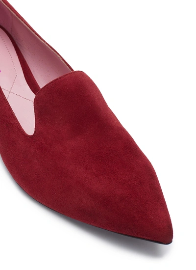 Shop Nicholas Kirkwood 'casati' Faux Pearl Heel Suede Skimmer Loafers