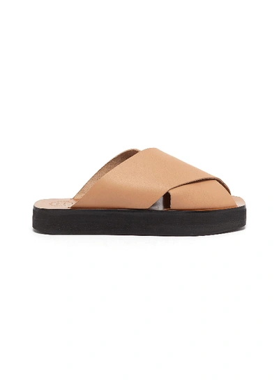 Shop Atp Atelier 'acai' Cross Band Leather Slide Sandals