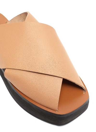 Shop Atp Atelier 'acai' Cross Band Leather Slide Sandals