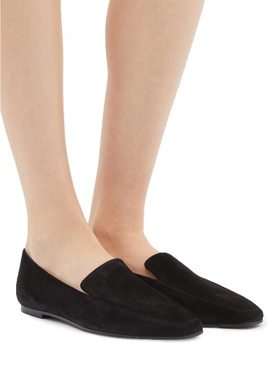 Shop The Row 'minimal' Suede Loafers In Black