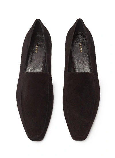 Shop The Row 'minimal' Suede Loafers In Black