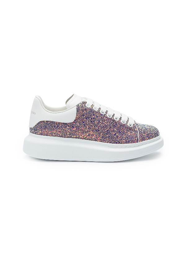 alexander mcqueen black glitter oversized sneakers