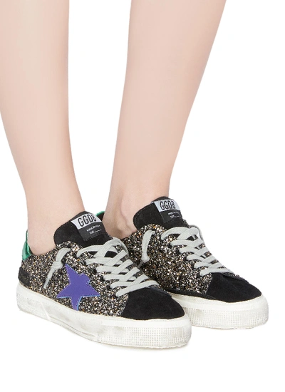 Shop Golden Goose 'may' Glitter Coated Leather Sneaker