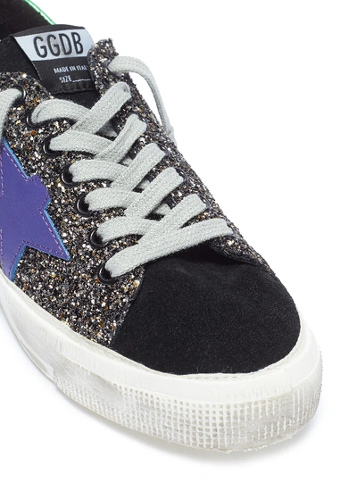 Shop Golden Goose 'may' Glitter Coated Leather Sneaker