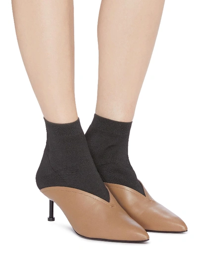 Shop Mercedes Castillo 'kaelen' Sock Knit Panel Leather Ankle Boots