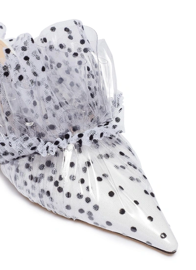Shop Midnight 00 Ruffle Pvc Layered Polka Dot Tulle Mules In Multi-colour