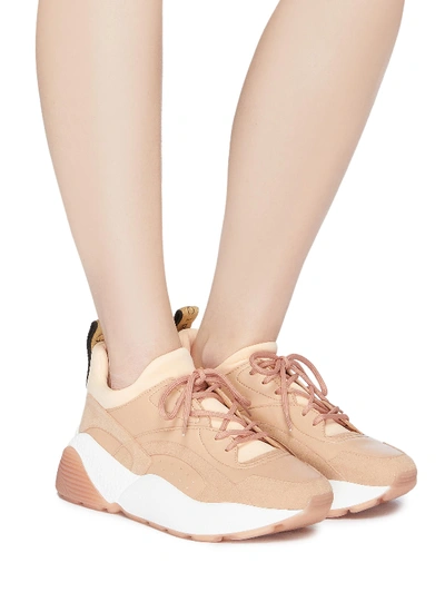Shop Stella Mccartney 'eclypse' Chunky Outsole Faux Suede And Leather Sneakers In Multi-colour