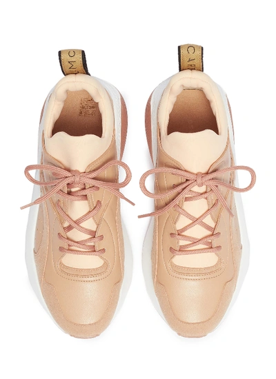 Shop Stella Mccartney 'eclypse' Chunky Outsole Faux Suede And Leather Sneakers In Multi-colour