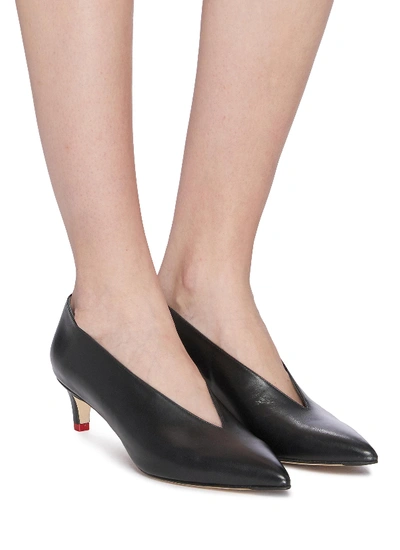 Shop Aeyde 'camilla' Choked-up Leather Pumps In Black