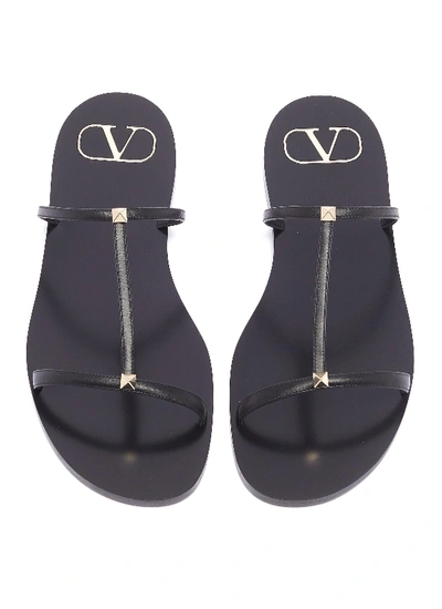 Shop Valentino Rockstud Strappy Leather Sandals