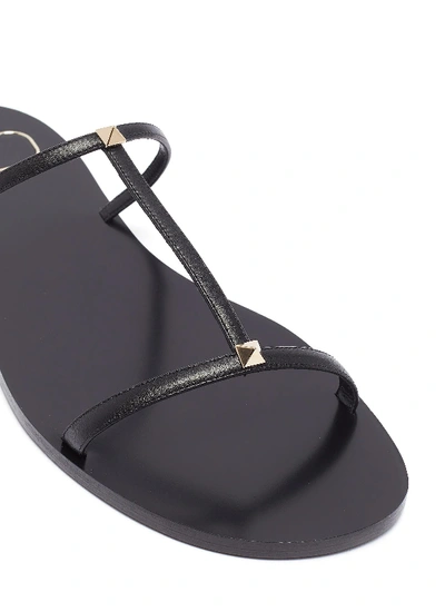 Shop Valentino Rockstud Strappy Leather Sandals