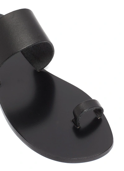Shop Atp Atelier 'astrid' Toe Ring Leather Slide Sandals In Black