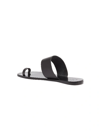 Shop Atp Atelier 'astrid' Toe Ring Leather Slide Sandals In Black