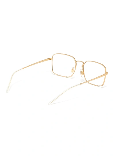 Shop Ray Ban 'rx6440' Metal Rectangle Frame Optical Glasses In Metallic