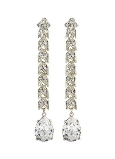 Shop Kenneth Jay Lane Glass Crystal Link Drop Clip Earrings